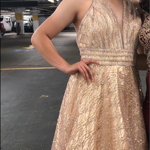 Gold prom dress